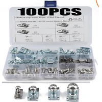 new 100pcs boxed u shaped nutstainless steel bolt fasteners clip bolts and nuts for car interior panel high quality m5 m6