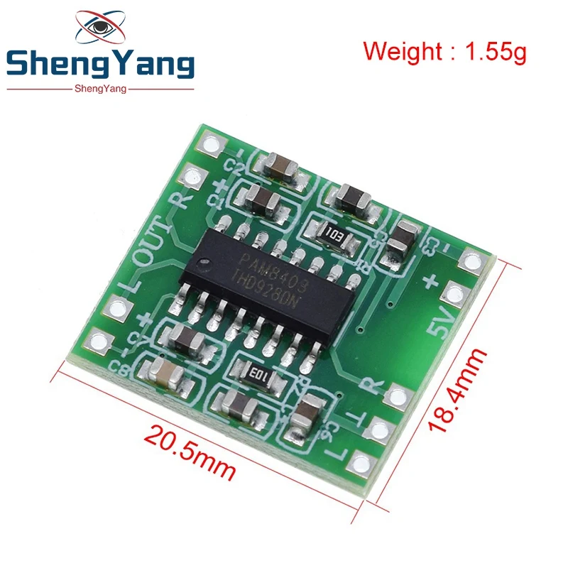 10PCS PAM8403 Super mini digital amplifier board 2 * 3W Class D digital amplifier board efficient 2.5 to 5V USB power supply