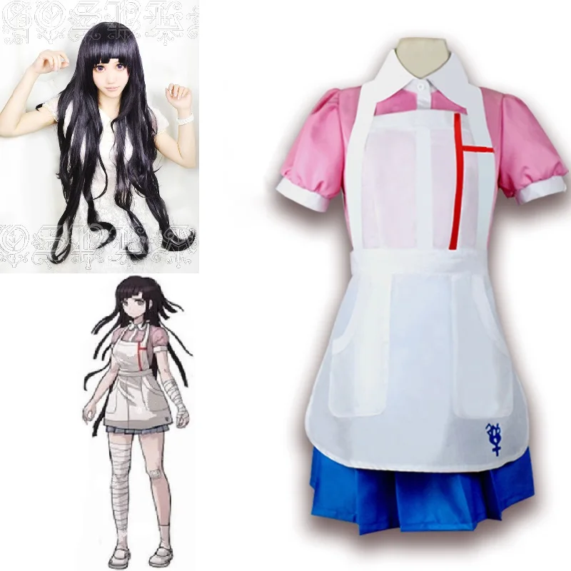 

Game Danganronpa Cosplay Anime Dangan Ronpa 2 Costume Mikan Tsumiki Uniform Dress Maid Outfit Apron Dress Cosplay Costume