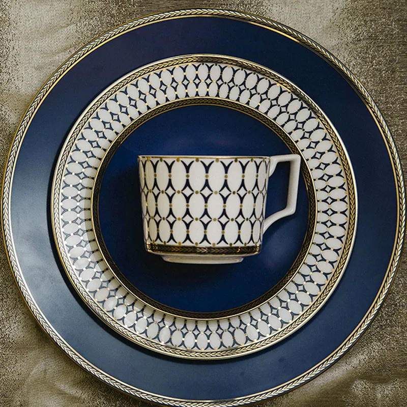 

Free shipping Set Of 4pcs Dinner Plate Sets Ceramic Dish Set Steak Plates Coffee Mug Saucer Sets