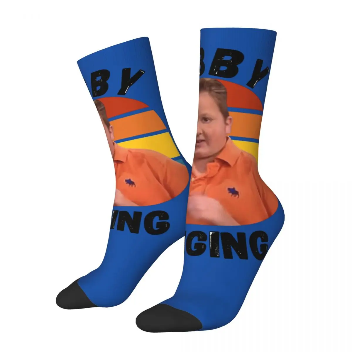 

Hip Hop Vintage Singing Crazy Men's compression Socks Unisex Gibby Funny Man Street Style Pattern Printed Happy Crew Sock