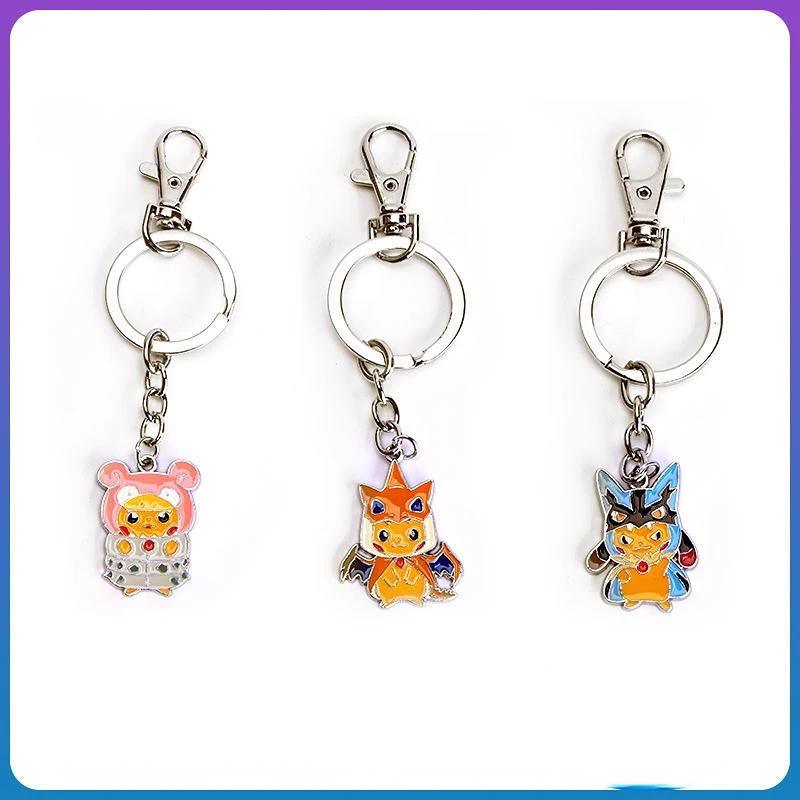

Pokemon Crossdressing Pikachu Fire-Breathing Dragon Slowpoke Lucario Key Schoolbag Pendant Buckle