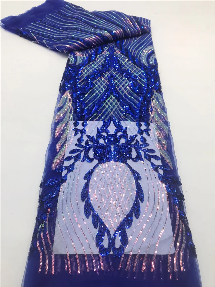 Африканская Вышитая Кружевная Ткань Французский Тюль С Блестками Для Вечерних