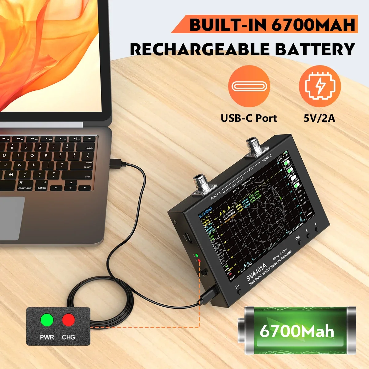 Векторный анализатор сетевой антенны SV4401A 50 кГц-4 4 ГГц с ЖК-дисплеем 7 дюймов NanoVNA