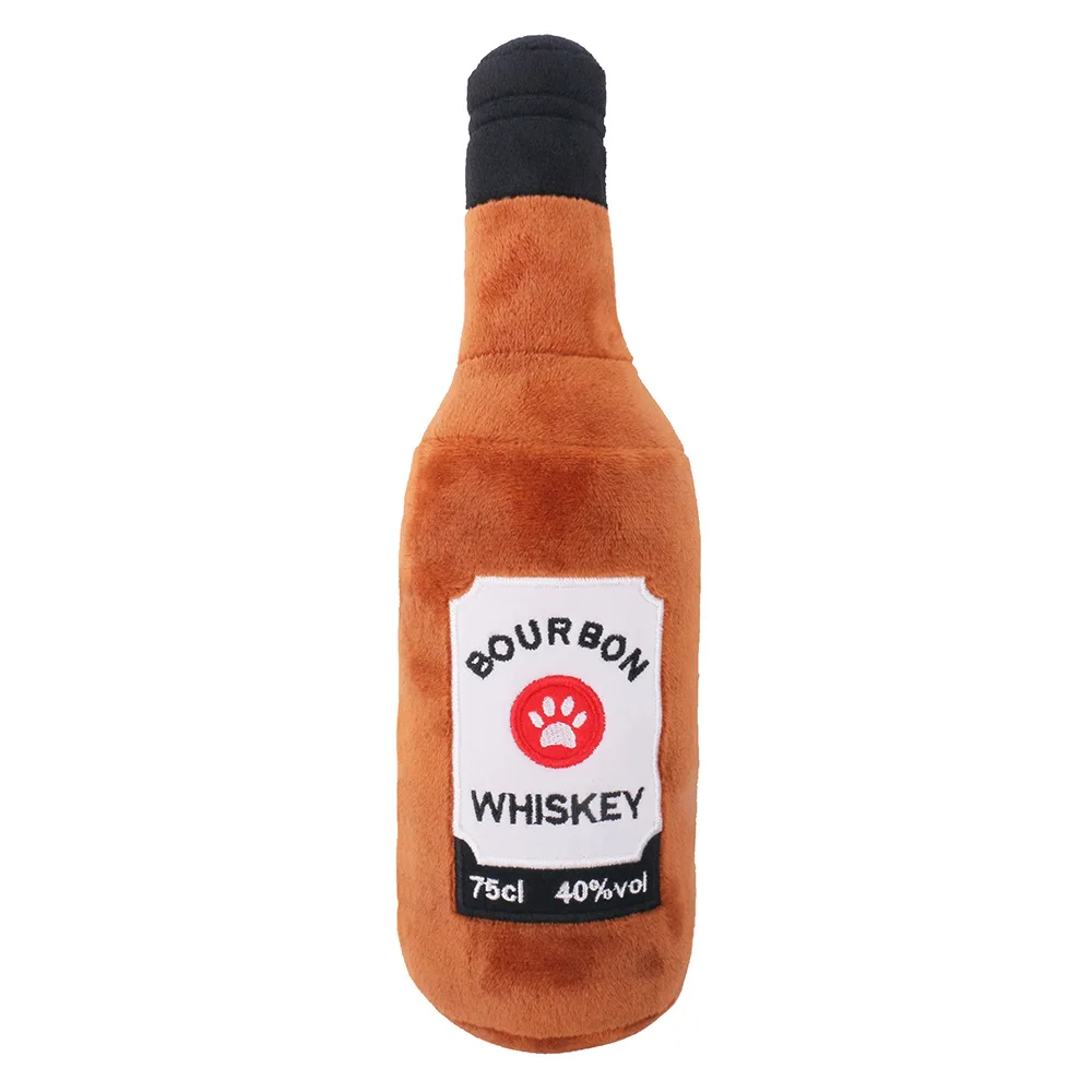 

Dog Plush Toy Interesting And Lovely Plush-filled Whisky Bottle Squeaking And Sounding Pet Toy Dog Toy Fleece Squeak Toys