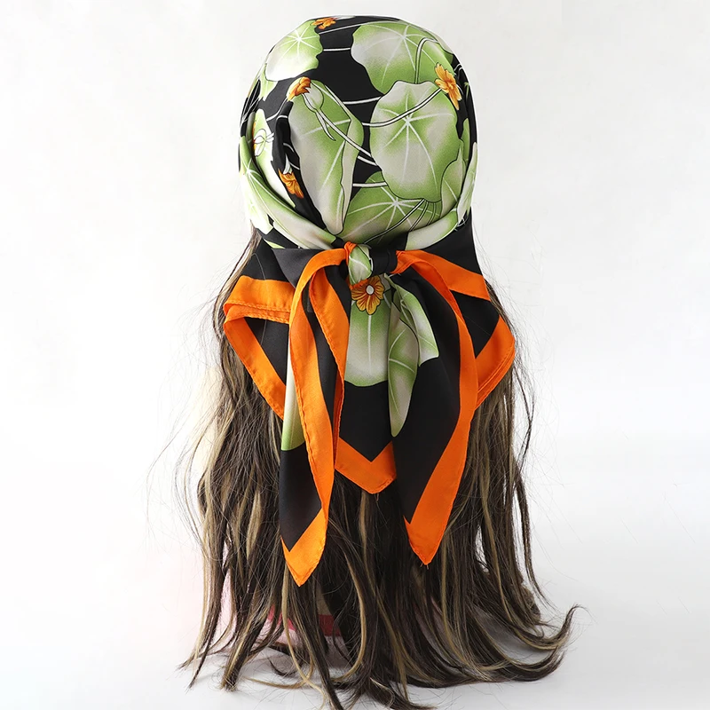 Роскошный шелковый шарф для женщин лента с ручкой принт маленькими кошками