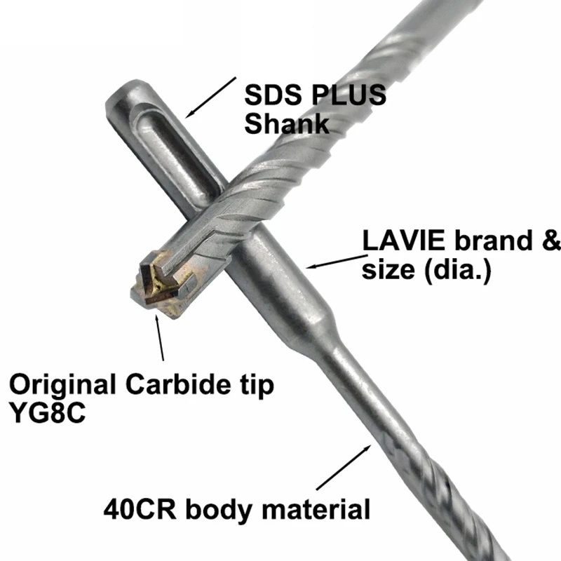 5 шт. электрический молоток SDS Plus набор сверл с крестообразными насадками 4 фрезы