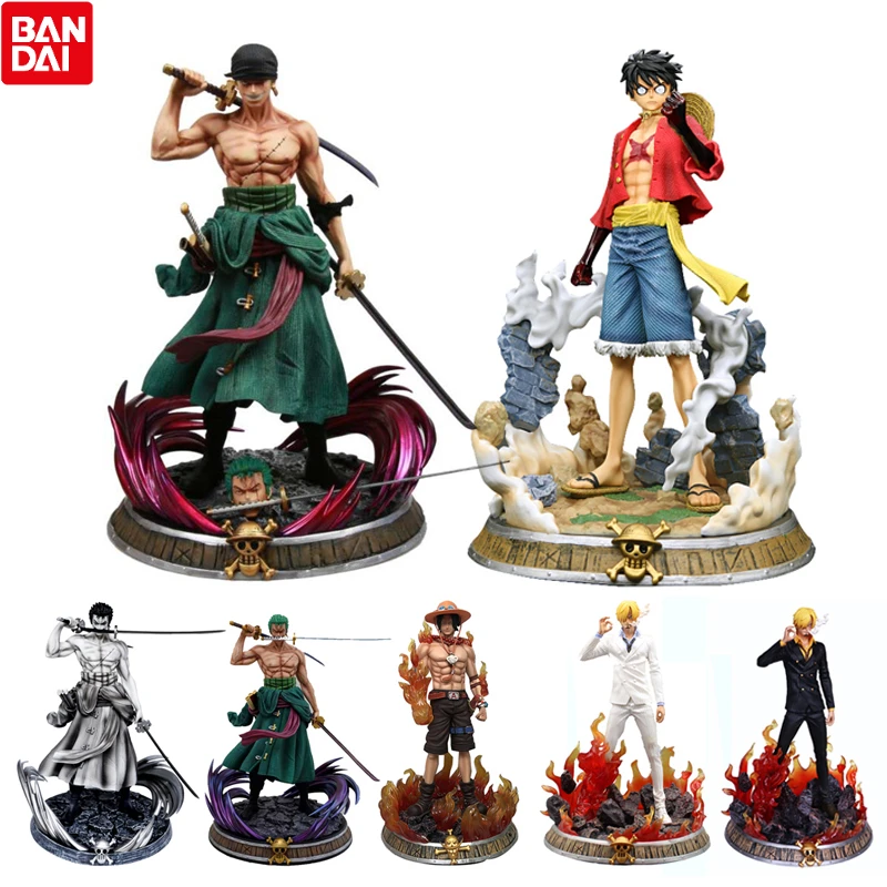 

Bandai One Piece GK Roronoa Zoro модель экшн-фигурка аниме Луффи 25-41 см ПВХ Коллекция игрушек сияющая статуя Ace настольное украшение