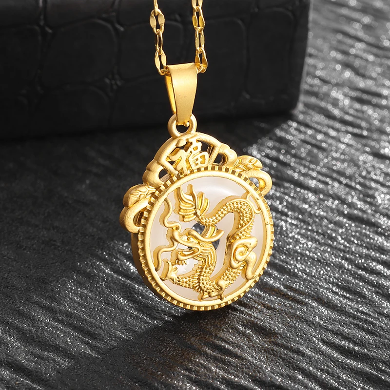 

Fashionable and Exquisite Auspicious Dragon Beast Necklace Ethnic Wind Dragon Pendant Girls Amulet Jewelry Necklace for Women