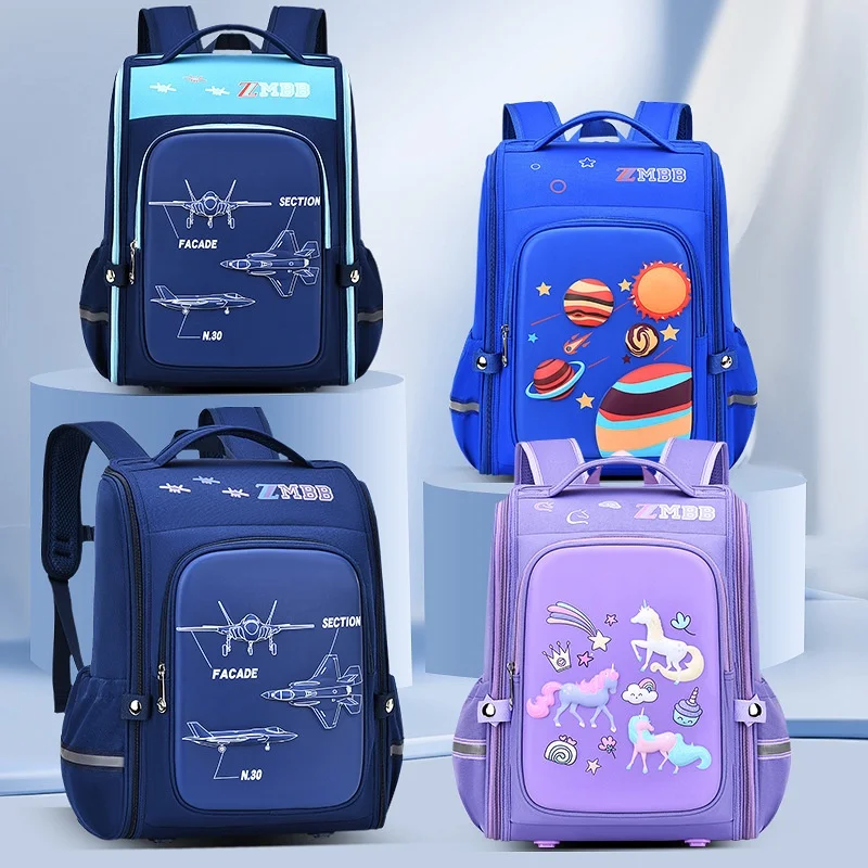 Grade 1-6 Students Children Cartoon Unicorn Galaxy Oxford Backpacks 2022 New Girls Boys Fashion Cute Large Capacity Schoolbags