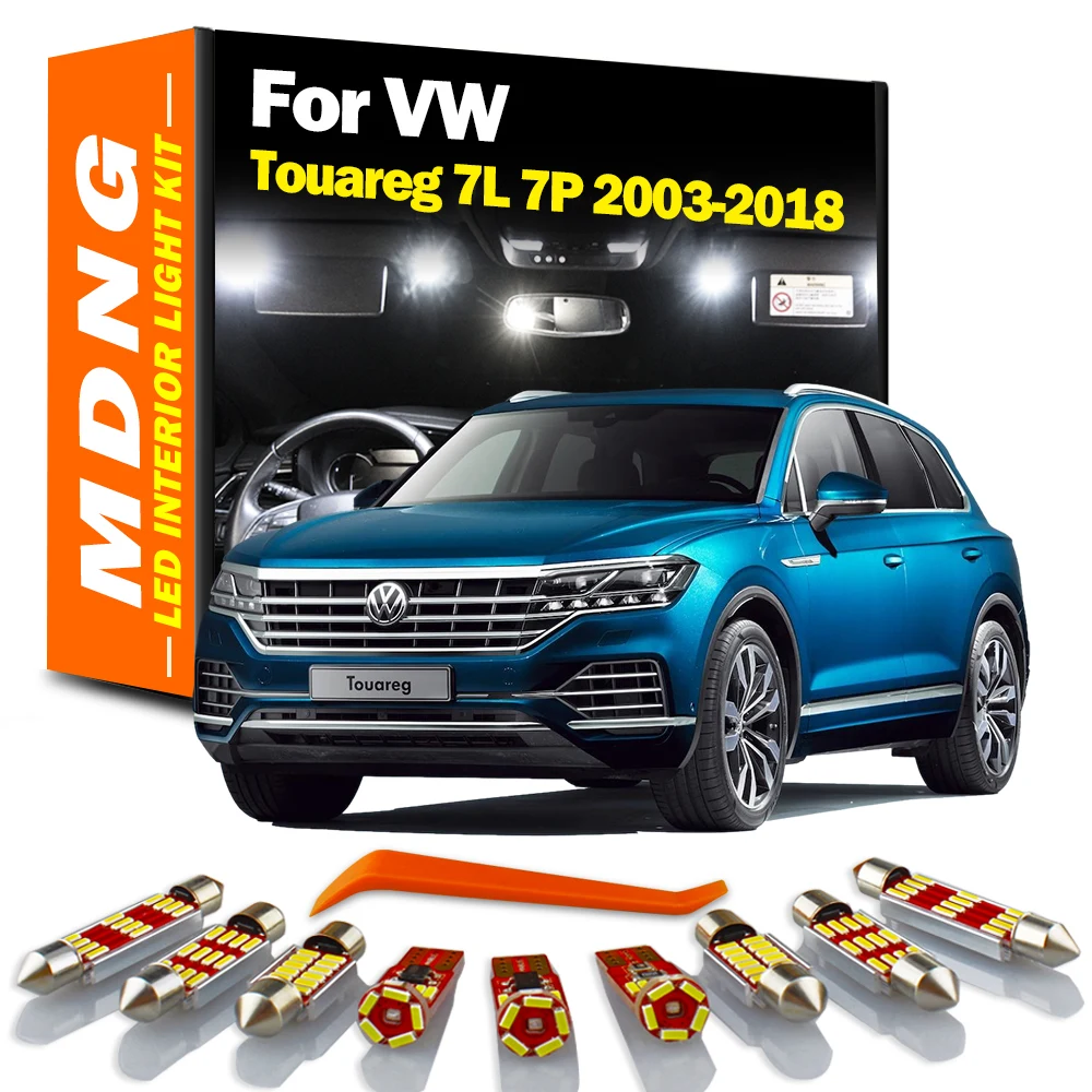 

MDNG для VW Volkswagen Touareg 7L 7P 2003-2015 2016 2017 2018 автомобильная лампа светодиодсветодиодный Внутренняя купольная карта комплект автомобильных светодио...