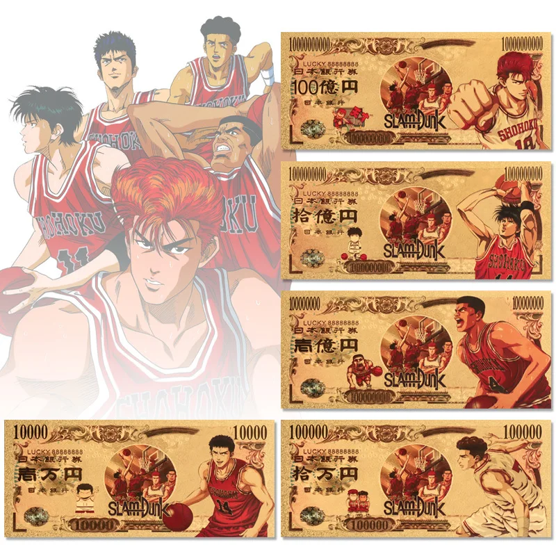 

1 шт. Новый японский аниме Slam Dunk Косплей памятные монеты ханамичи сакураги рукава каэд золотые бумажные монеты сувениры подарок игрушки