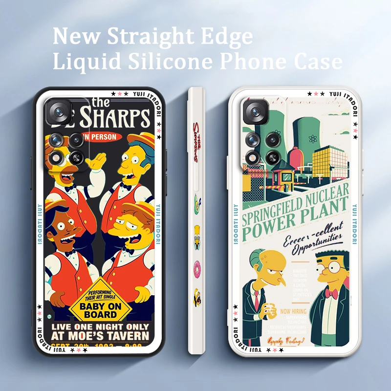

Disney Luxury Simpsons Liquid Left Rope Cover Phone Case For Xiaomi Redmi Note 12 11 11S 11T 10S 10 9S 9T 9 Pro Plus 5G