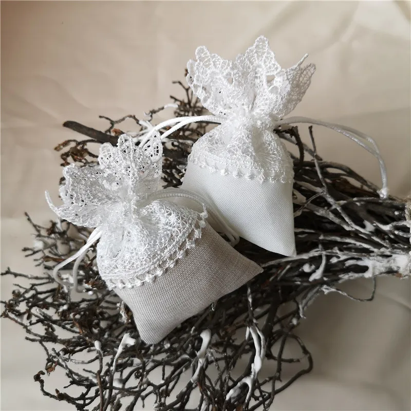 20/50 шт. рождественские кружевные подарочные пакеты тканевые высококачественные