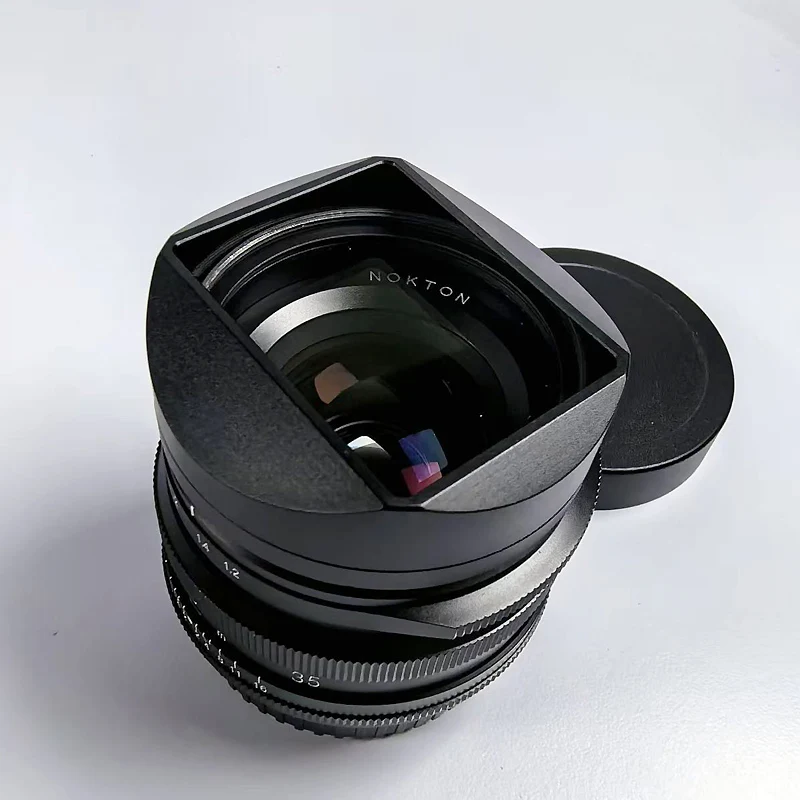 Фото Металлическая квадратная байонетная бленда, совместимая с VOIGTLANDER NOKTON 35 мм F1.5 23 мм F1.2 В комплект входит крышка №1