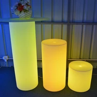 light emitting cylinder pillar light decorative wedding floor lamps rgbw color outdoor party bar night lights