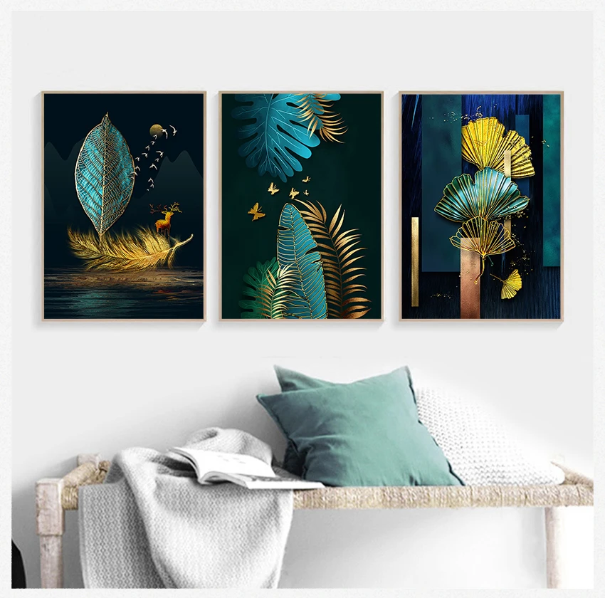 

Золотые водонепроницаемые настенные художественные принты домашний декор Холст Плакаты принты дешевая Картина на холсте в китайском стил...