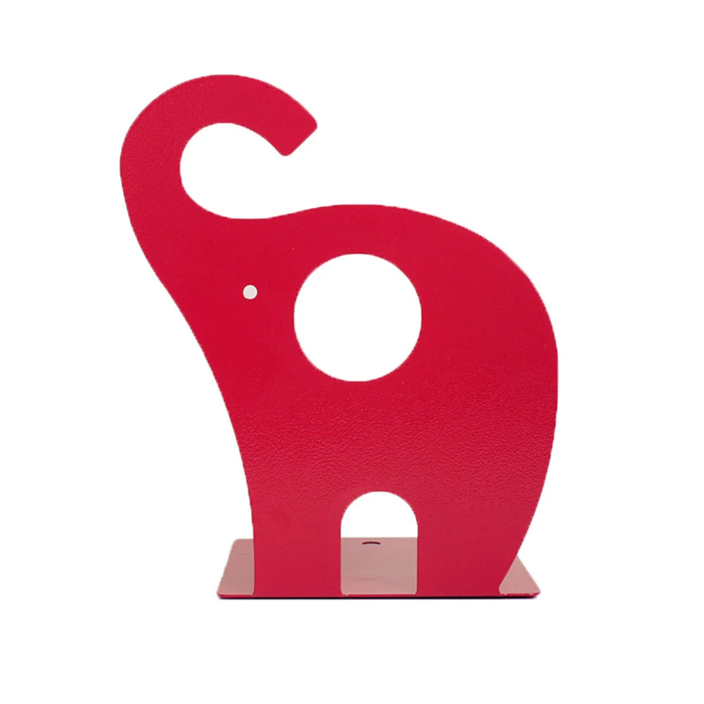 

Study Storage Holder Kids Gift Stand Book Organizer Library School Cute Metal Bookends Anti Skid For Shelves Cartoon Elephant