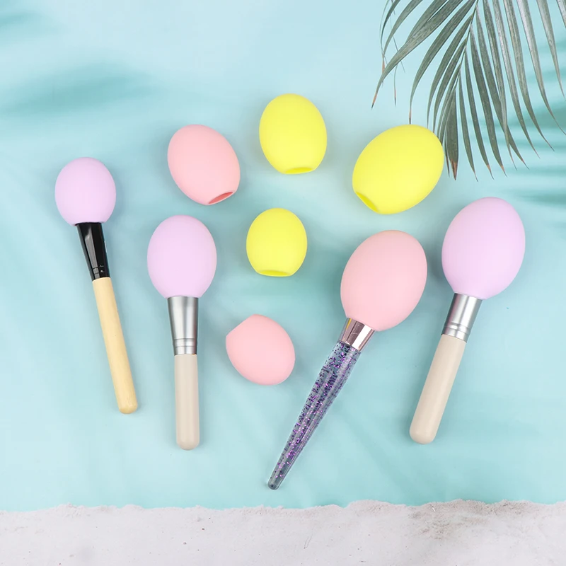 Силиконовый держатель для кистей макияжа защита от пыли 3 шт.