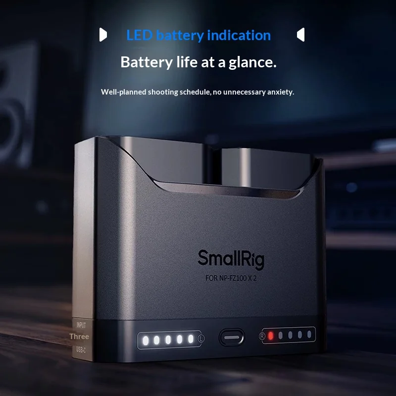 Фото Зарядное устройство для аккумуляторов камер Smallrig NP FZ 100 FW50 LP E6NH EN-EL15c, совместимое с Sony, Canon, Nikon, Panasonic №2