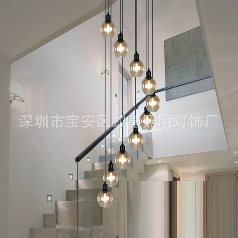 

Латунная подвеска в стиле ретро, светодиодные осветительные приборы, люстра для жилых помещений, освещение в виде паука, стеклянный шар, светодиодная лампа