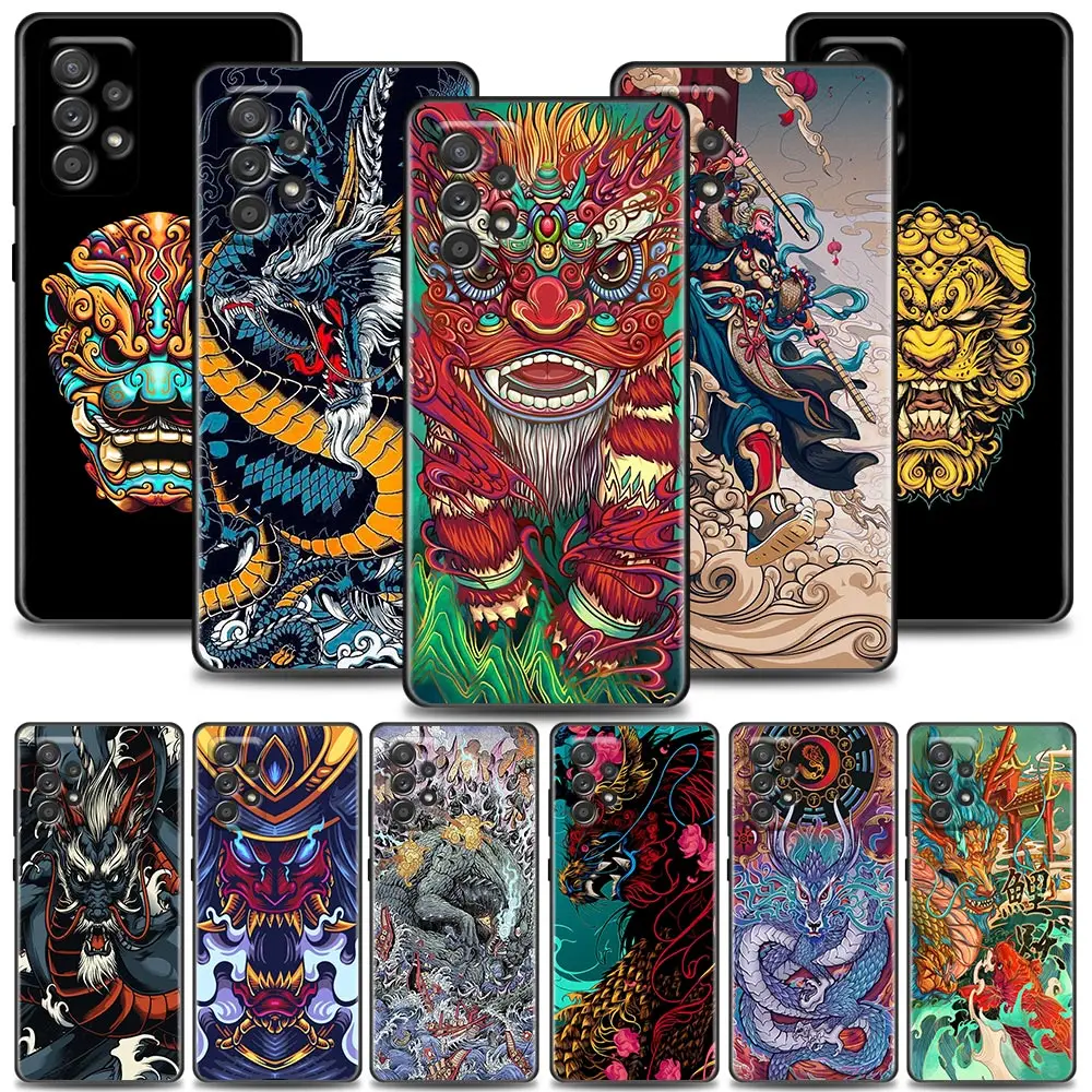 

Phone Case for Samsung A01 A02 A03s A11 A12 A13 A21s A22 A31 A32 A41 A42 A51 4G 5G Silicone CaseDragon Tiger Ghost