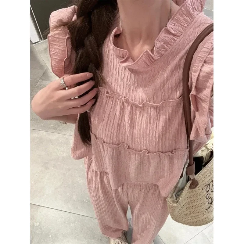 Новый милый модный повседневный летний топ с круглым вырезом свободный крой