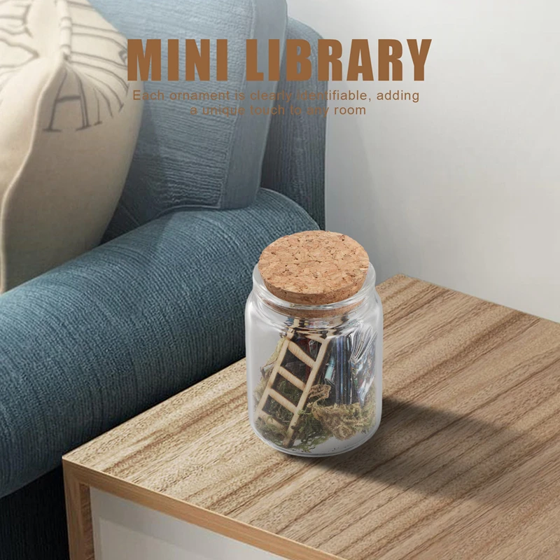 Мини-библиотека миниатюрная книжная лестница Microlandscape украшения в прозрачном