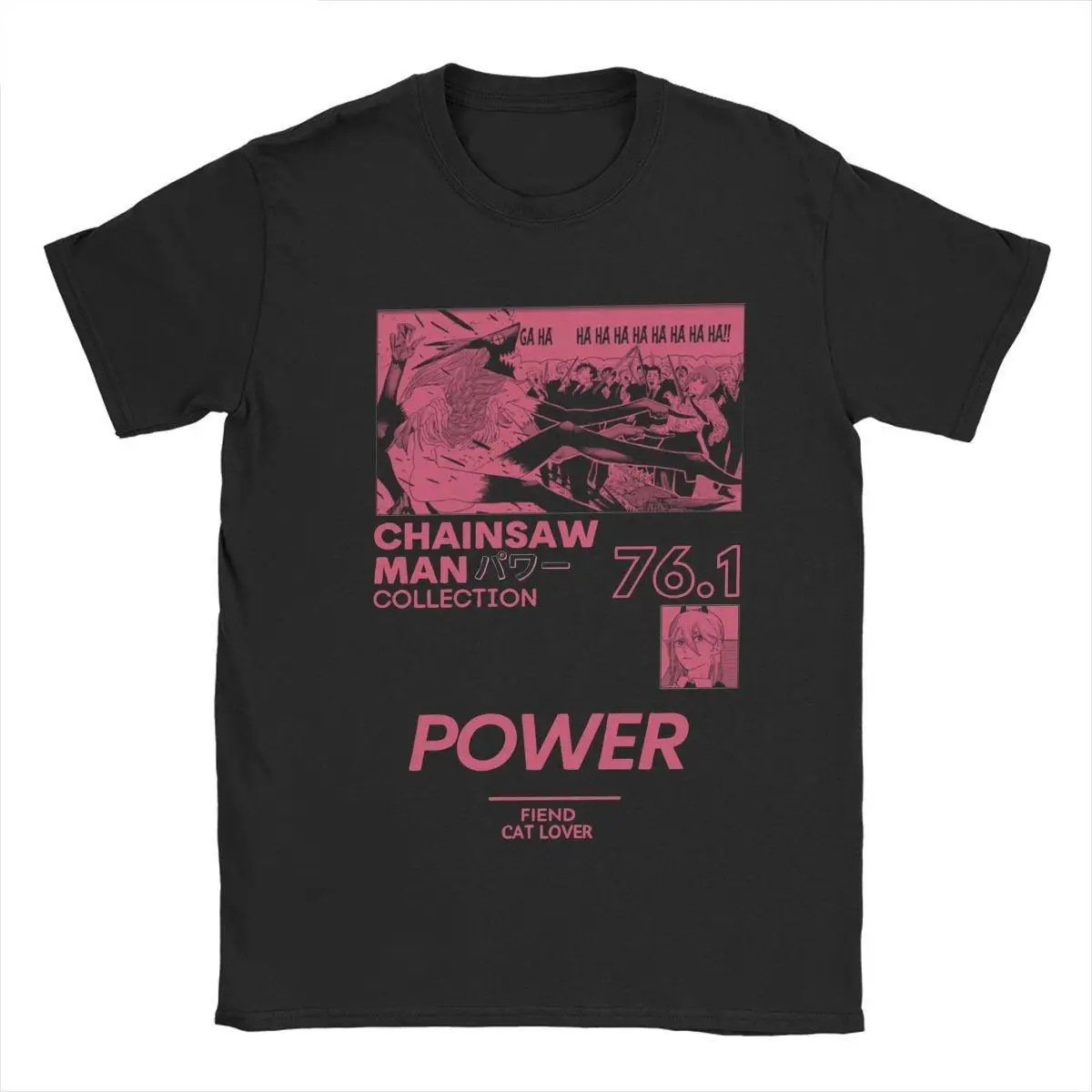 

Chainsaw Man Power Devil Streetwear T Shirts for Men Pure Cotton Novelty T-Shirt Round Neck Tee Shirt Short Sleeve Clothes