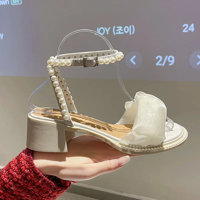 

2022 Summer Block Heels Retro Woman Shoes Black Platform Sandals Med Suit Female Beige Chunky Original Espadrilles Comfort Fashi
