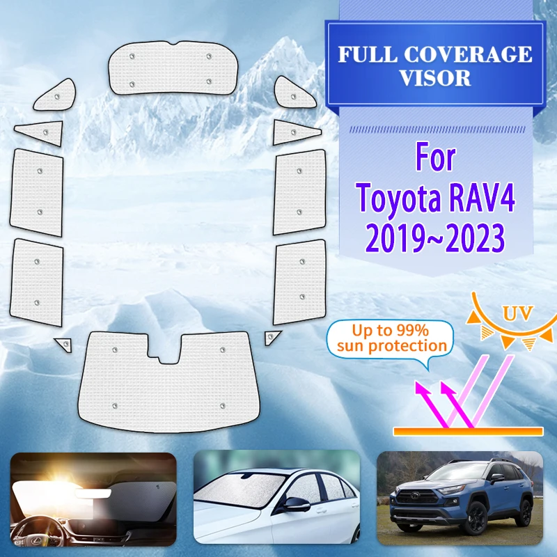 

Car Full Covers Sun Visor For Toyota RAV4 2019 Accessories 2019~2023 Car Anti-UV Window Visor Sunshade Auto Covers Accessories