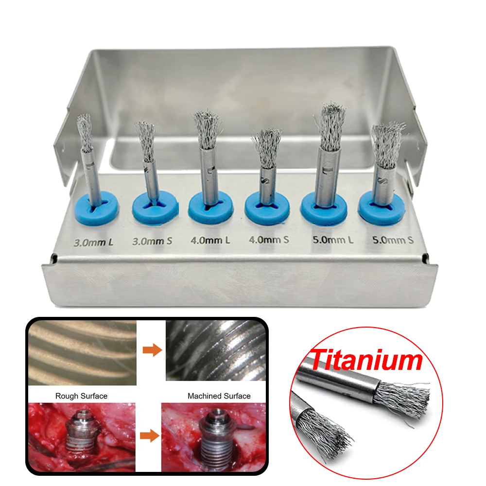 6 шт. щетка для поверхности имплантата нитки имплантации чистки зубов