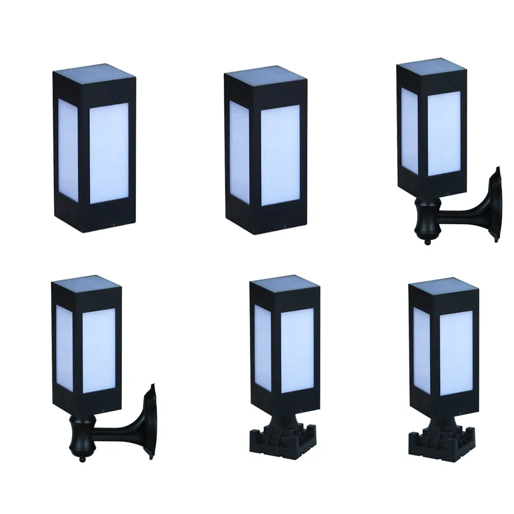 

Pillar Light Solar Outdoor Walkway Chapiter Lamp Cordless Night Security Lighting Road Path Rechargeable White Light