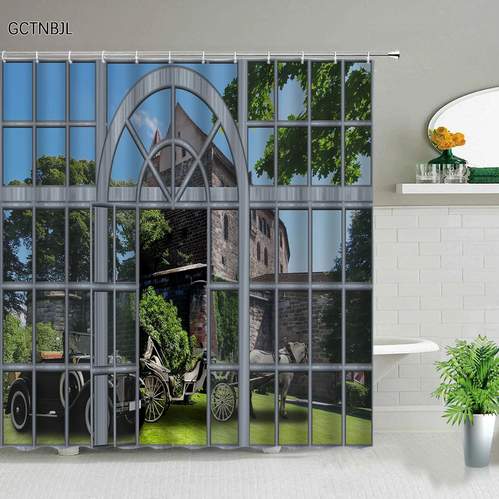 

Шторка для душа с изображением пейзажа на окно, леса, водопада, пляжа, пальмы, цветов, творчества