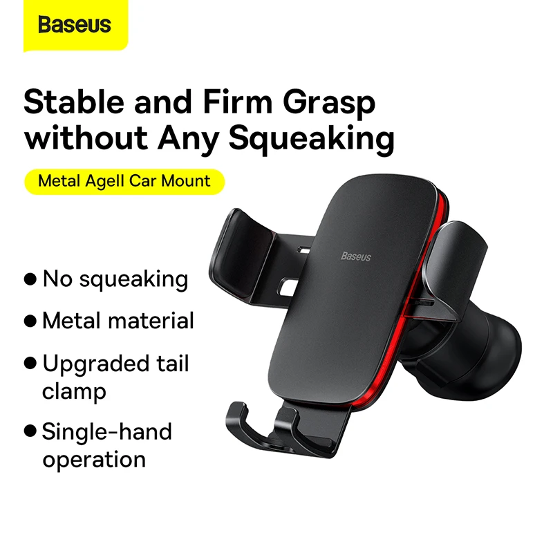 baseus gravity car phone holder for air vent car mount for samsung iphone xiaomi mobile phone holder car holder stand free global shipping