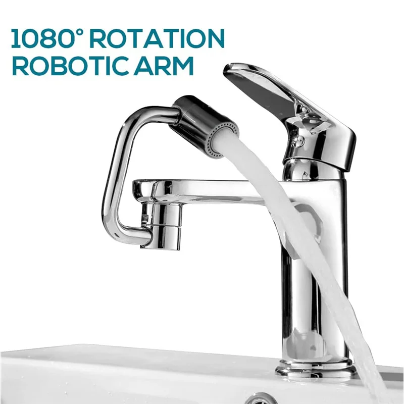 

Faucet Extender Metal U Shaped Robotic Arm Universal Dual Model Splash-proof Filter Faucet Home