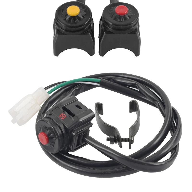 

Universal ATV Motorcycle Dual Sport Dirt Quad Start Horn Off Stop Switch Button can be used as horn switch