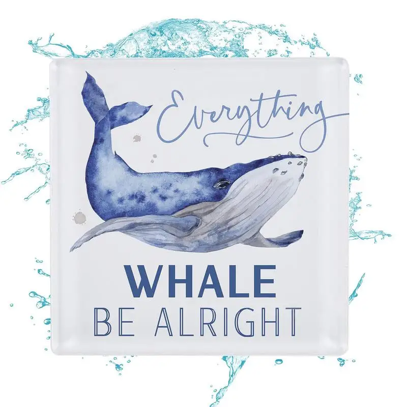 

Refrigerator Magnets Sublimation Whale Be Alright Magnet Simple Home Fridge Magnet Household DIY Fridge Magnetic Sticker