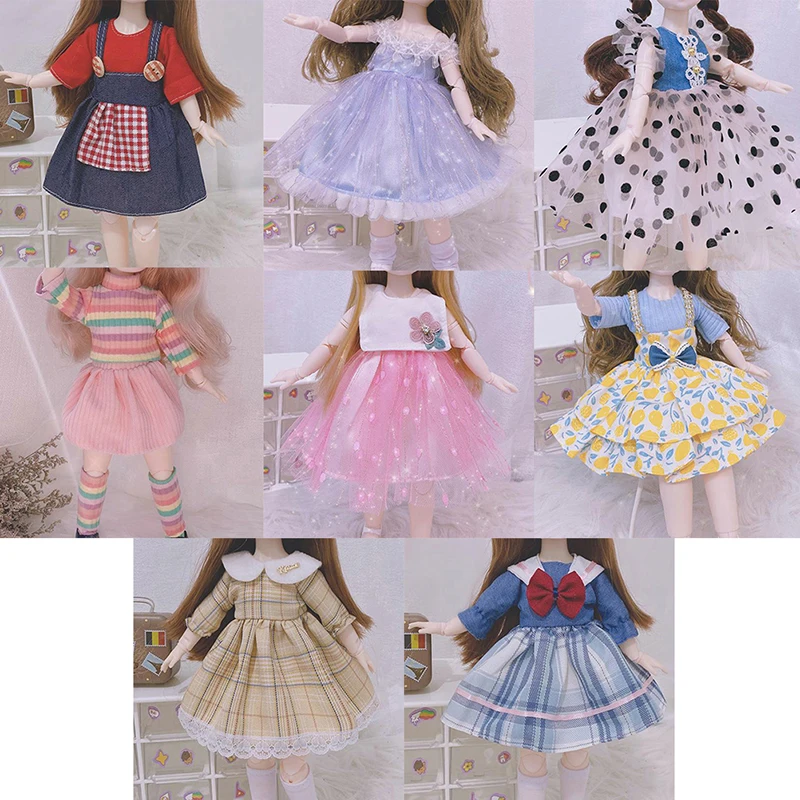 

1/6 30cm Dolls Clothes Baby Doll College Style Uniform Dress Doll Girl Toys