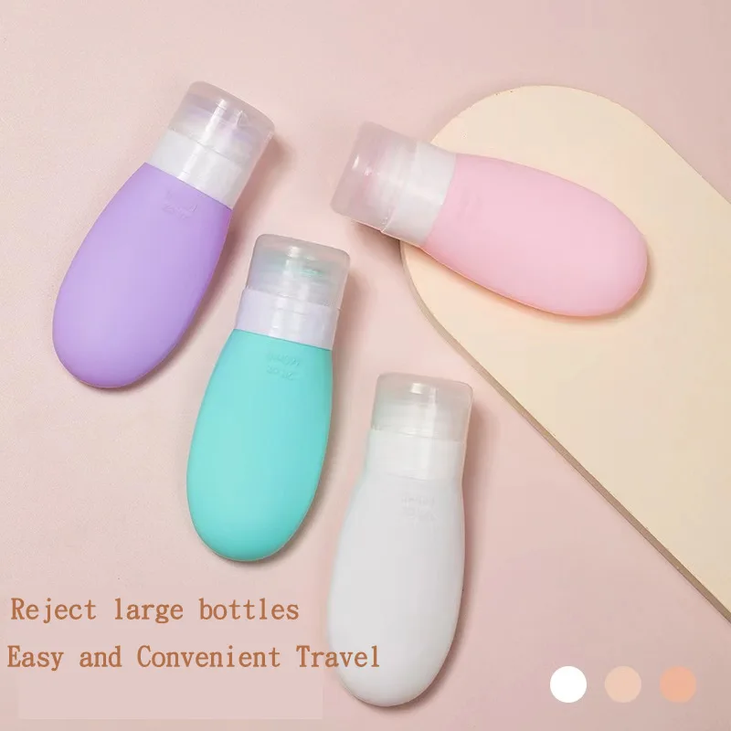 

Japan Silicone Travel Portable Squeeze Shampoo Body Wash Separately Bottled Lotion Cosmetics Empty Bottle Set