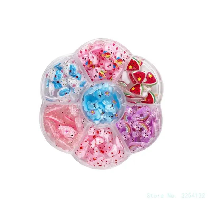 Милый бант для ногтей очаровательный мультяшный медведь искусственный полимер