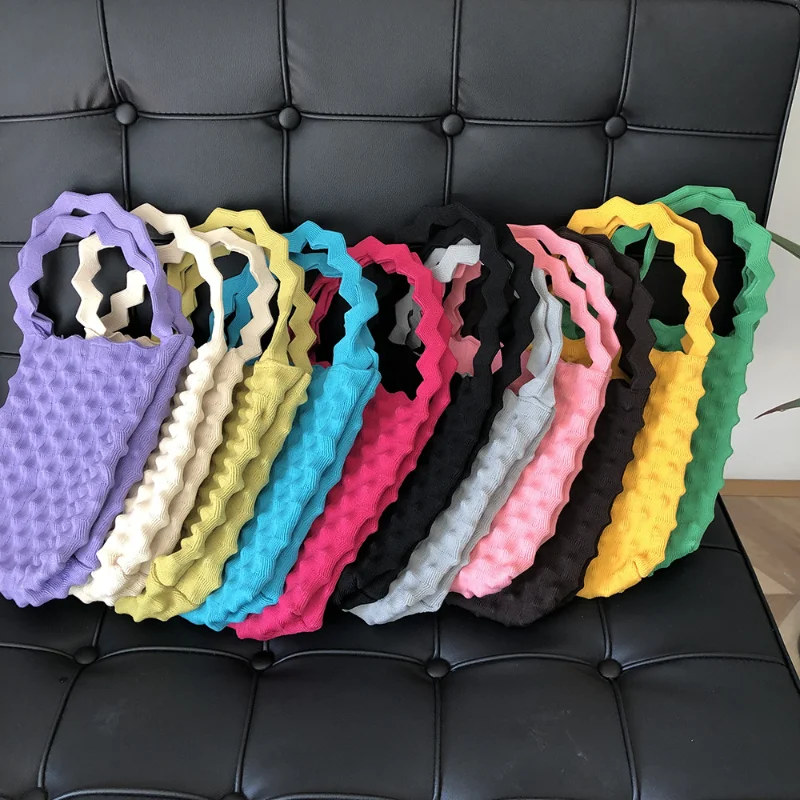 

2023New Arrivals Candy Color Knitted Bag for Women Mini Boho Beach Bag Female Woven Shopper Purse Small Handbag Sac A Main Femme