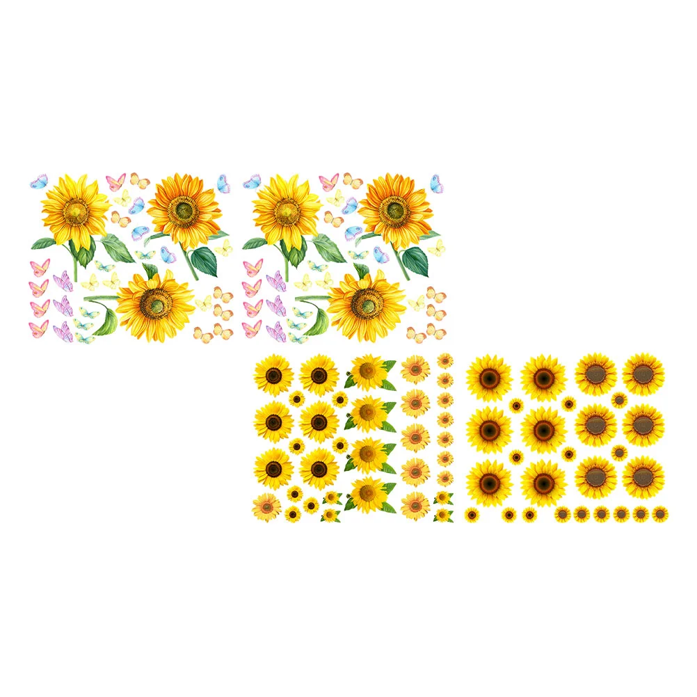 Купи Wall Sunflower Decals Sticker Flower Stickerssunflowers Diy Yellow Clings Room S Children Home Large Floral Paper Wallpaper за 258 рублей в магазине AliExpress