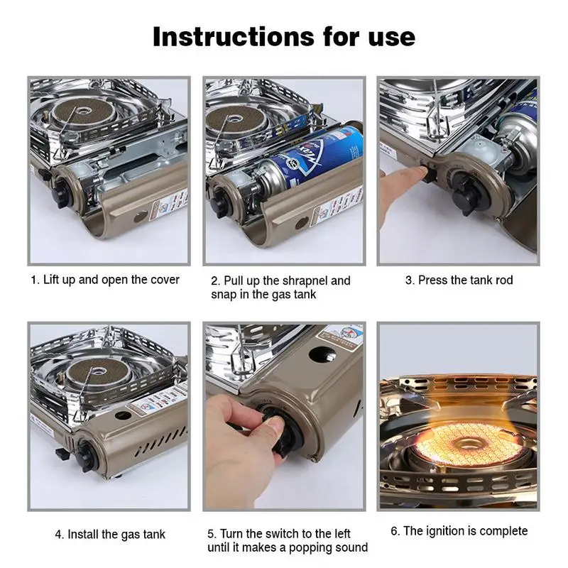 

Outdoor Gas Cooker Piezoelectric Ignition Portable Barbecue Stove Anti-skid Safe Camping Gas Stove Rustproof Portable Gas Cooker