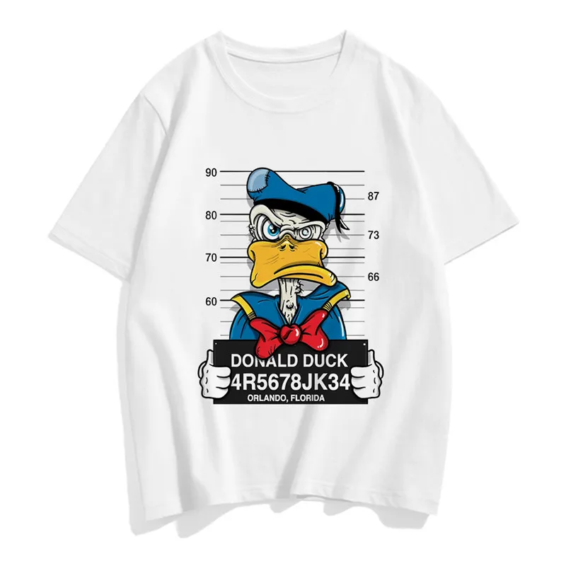 

T-shirts Women Donald Duck Print 90s Clothing Casual Ladies Cute Cartoon Graphic Fashion Tshirt Lady Top Female Tee T-Shirt