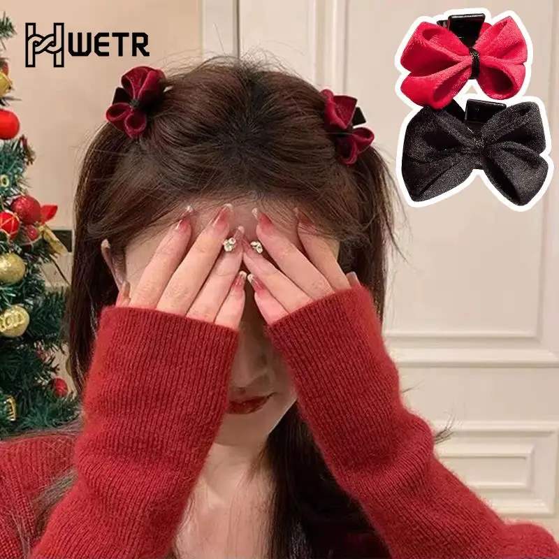 

Sweet Velvet Bowknot Hair Claws Lovely Girls Mini Hairpin Forehead Bangs Hair Clip Fashion Women Hair Accessories