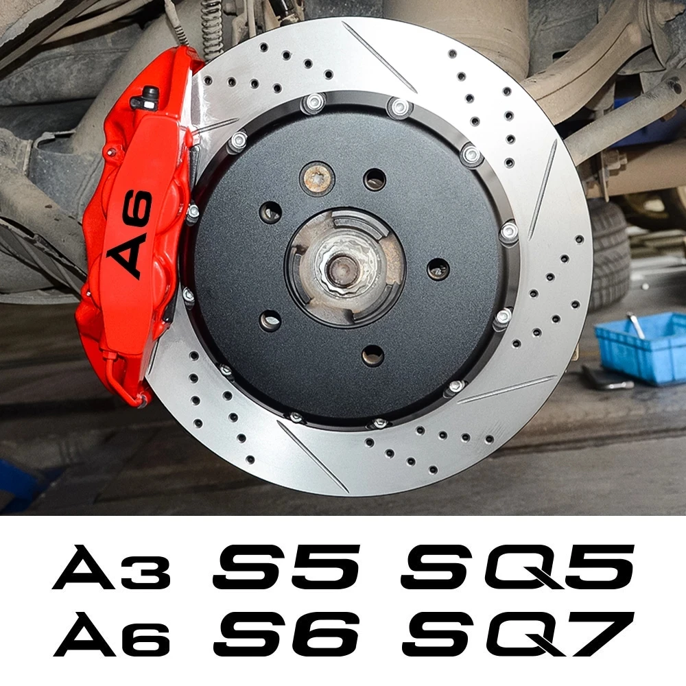 

6Pcs/Set For Audi A3 8P S3 A4 B8 A6 C6 S1 S2 S3 S4 S5 S6 S7 S8 SQ5 SQ7 Auto Accessories Car Brake Caliper Badge Vinyl Sticker