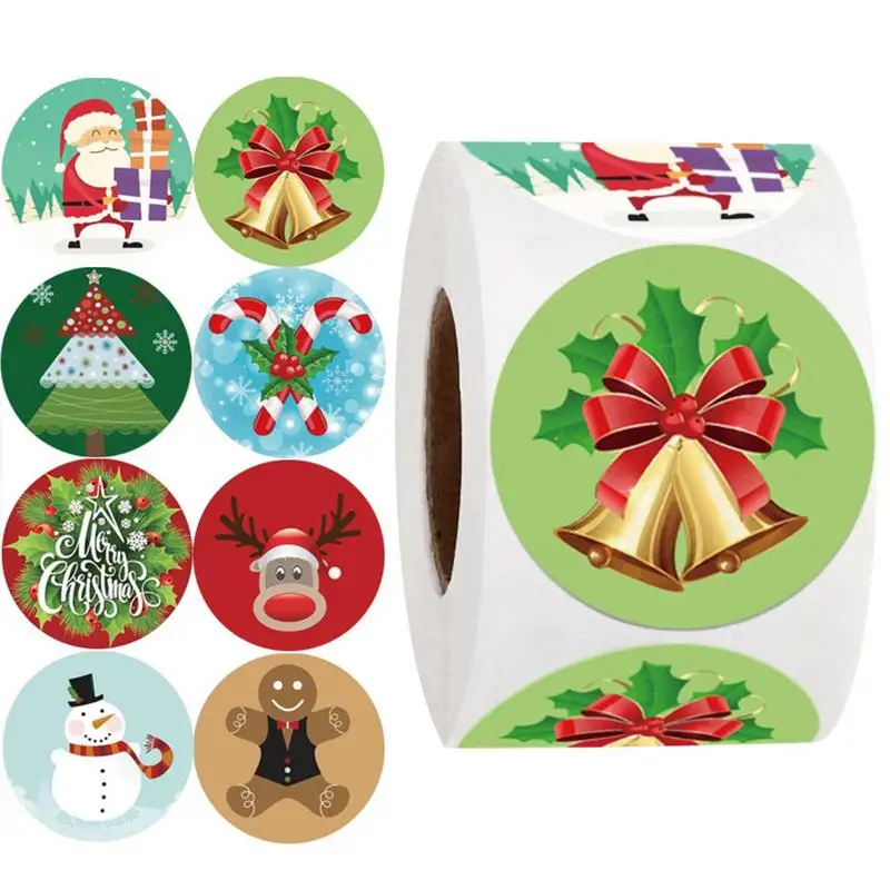 

Merry Christmas Stickers Rolls 500pcs/Roll Christmas Stickers Present Tags Gift Labels 8-Style Holiday Party Favors Decor Name