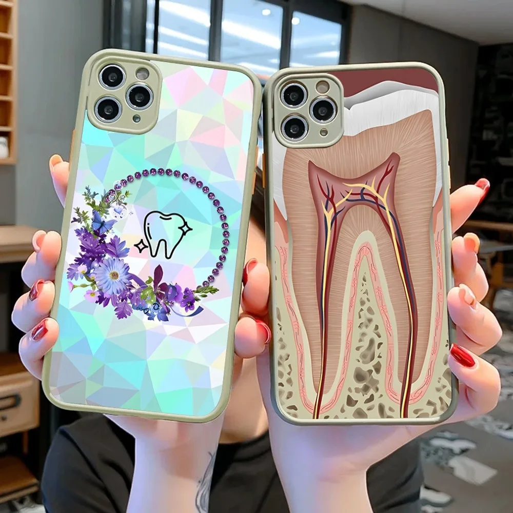 

The Dentist Tooth Phone Case For IPhone 14 11 12 13 Mini Pro Max 8 7 Plus X XR XS MAX Translucent Matte Cover