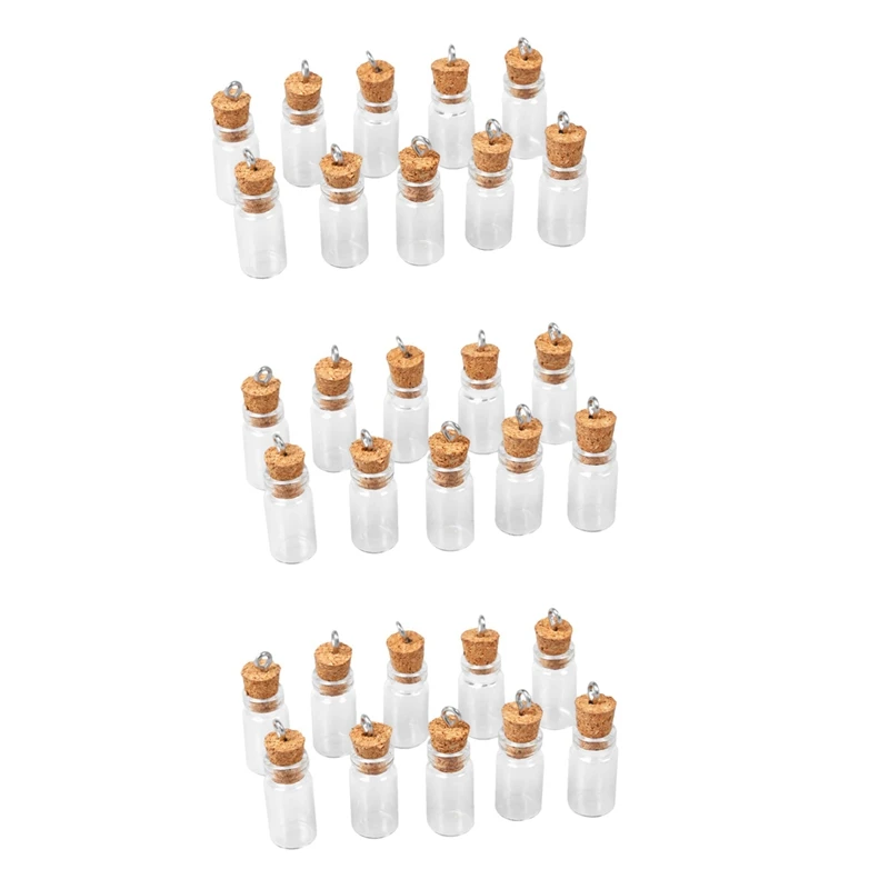 

30 Glass Bottle Cork Glass Bottle Pendant, Glass Jar Shape